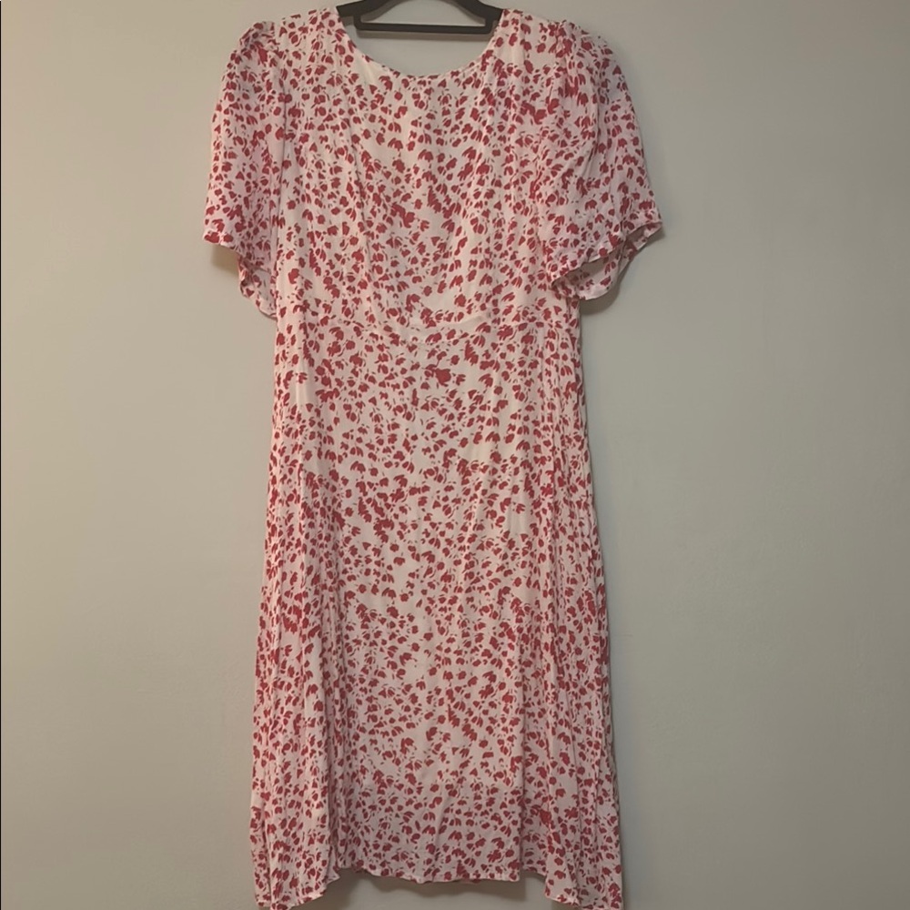 Vici Red and White Patterned Midi Dress